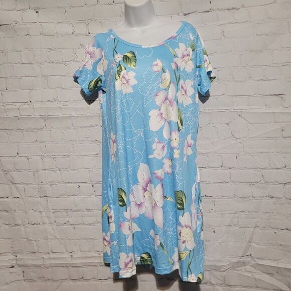 Floral T Shirt Dress Medium - Picture 1 of 4